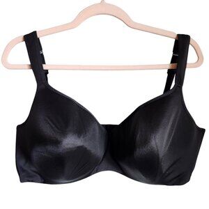 Cacique Bra 44DDD 44F Black Smooth Lightly Lined Balconette Back Close Underwire